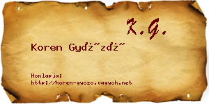 Koren Győző névjegykártya